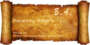 Barancsy Albert névjegykártya
